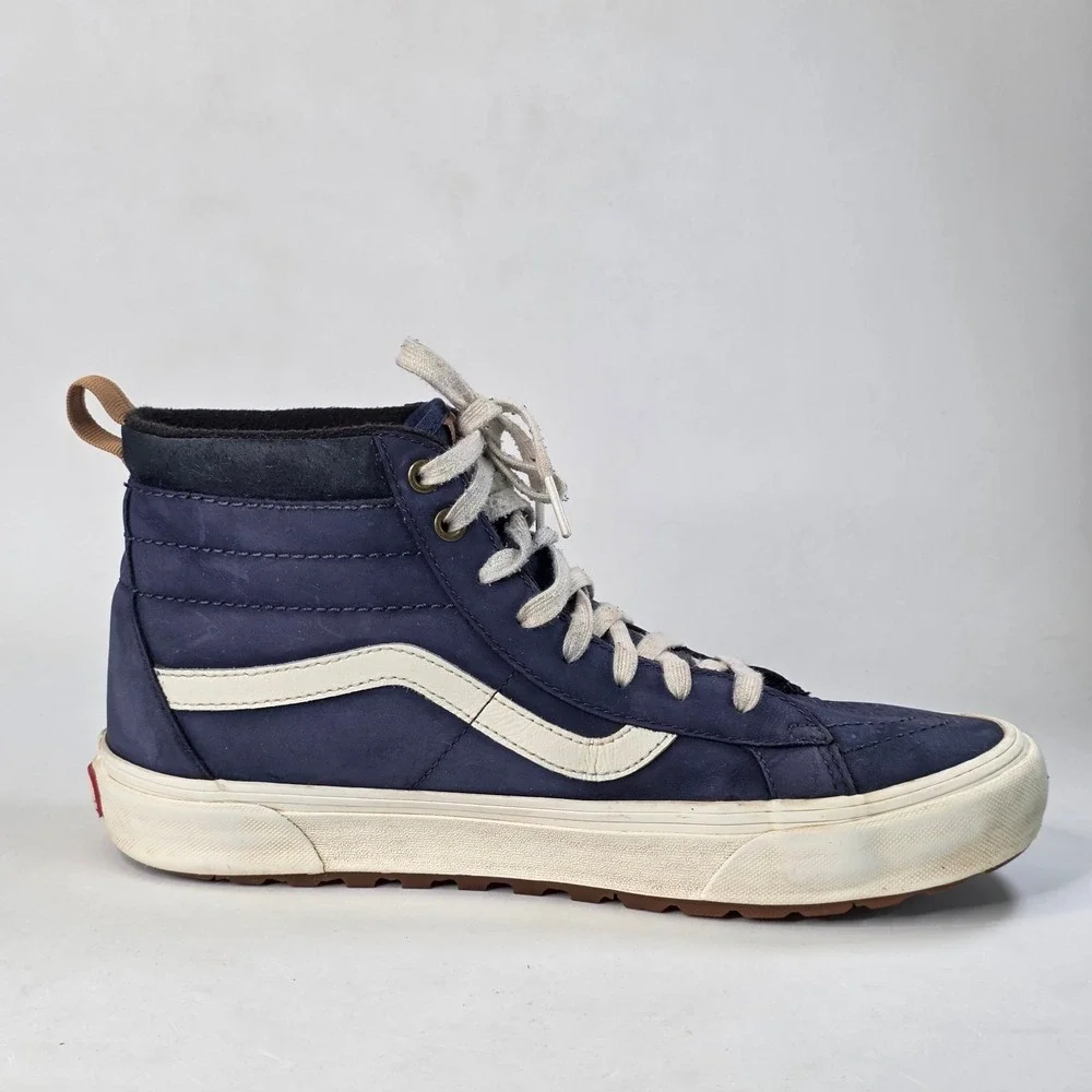 Vans Sk8-Hi MTE-1 Navy Blue Leather Primaloft Sneakers Men's 10.5 Women's 12